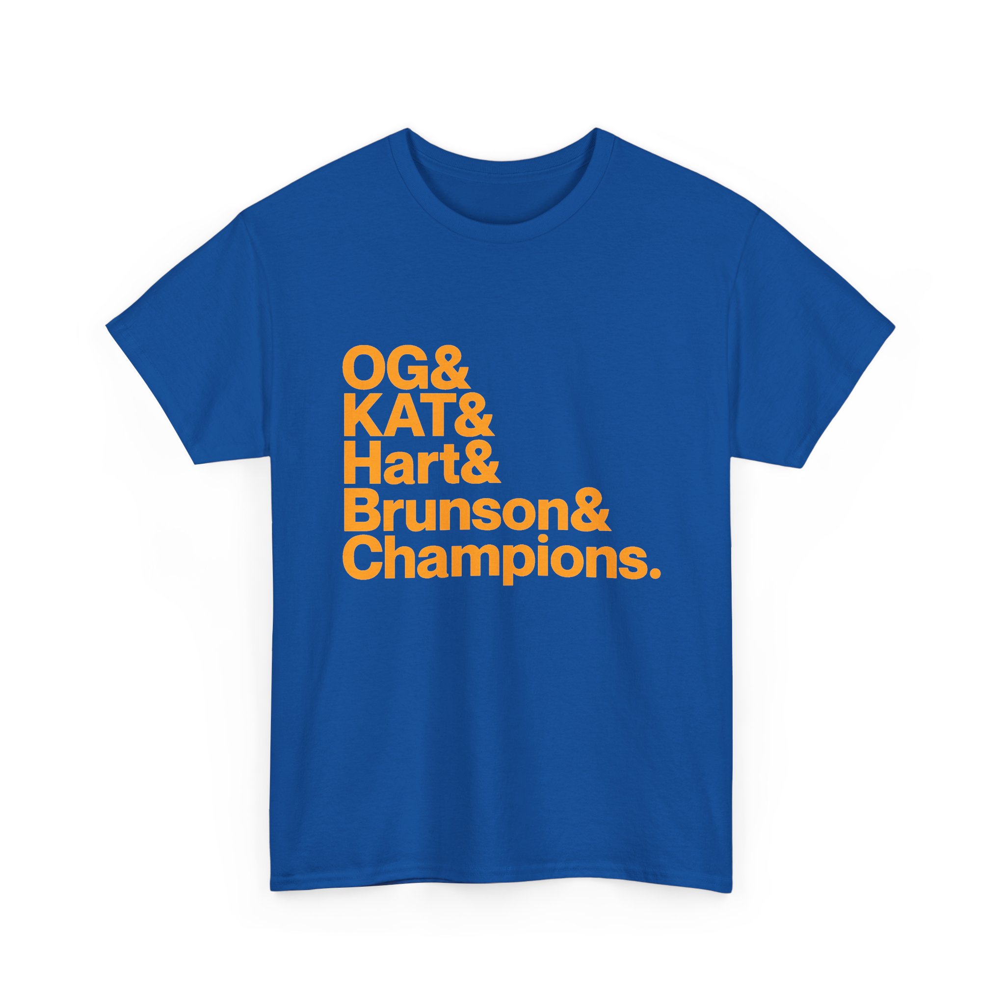 New York Knicks 2026 World Champions - Jalen Brunson Josh Hart OG Anunoby KAT Karl-Anthony Towns Blue T-shirt - Image 2
