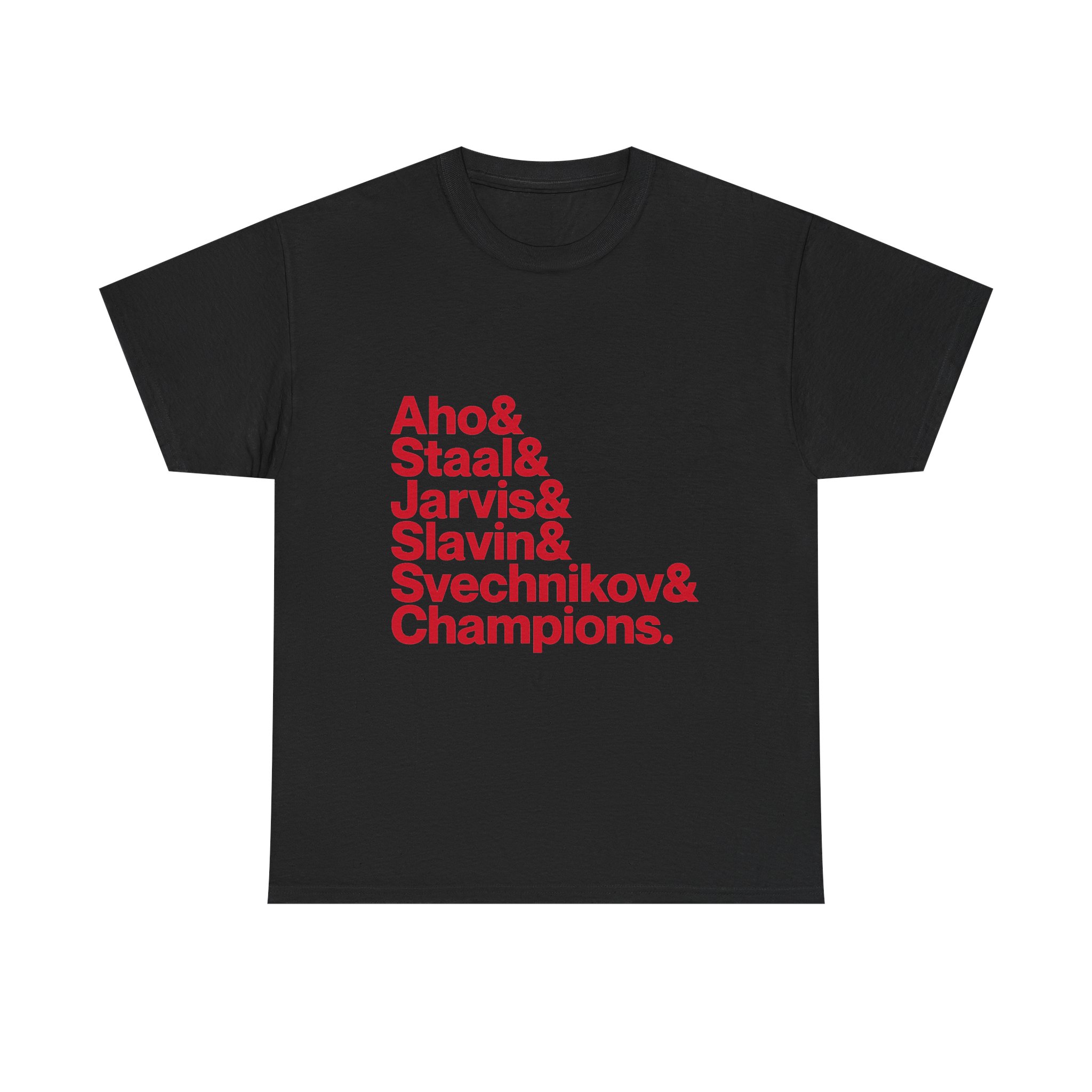 Carolina Hurricanes 2026 Stanley Cup Champions - Sebastian Aho Staal Seth Jarvis Andrei Svechnikov Jaccob Slavin Red T-shirt